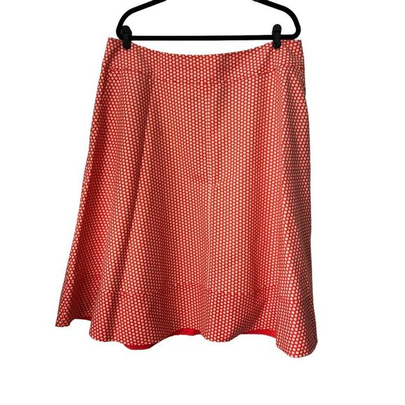 Lane Bryant Skirt The Modernist Collection Size 20 Orange White Polka Dot A-Line - Picture 1 of 11